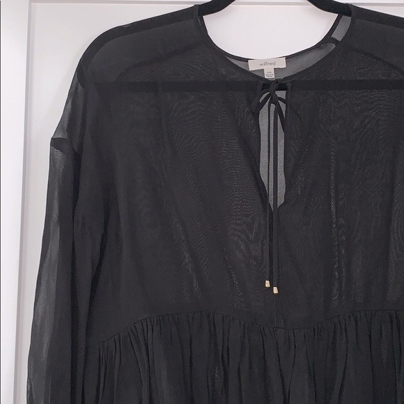 Aritzia Wilfred Sheer Black Blouse - Picture 2 of 7